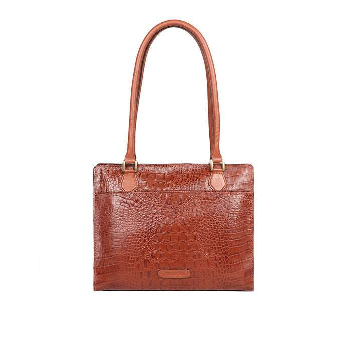 Calama 03 Tan Leather Tote Bag