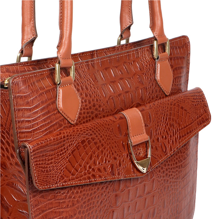 Calama 03 Tan Leather Tote Bag