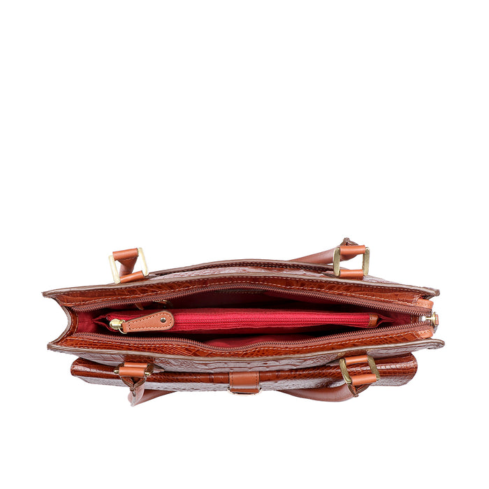Calama 03 Tan Leather Tote Bag