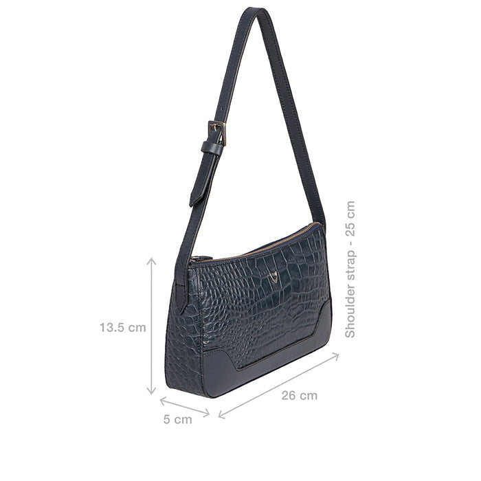 Cali 01 Blue Leather Baguette
