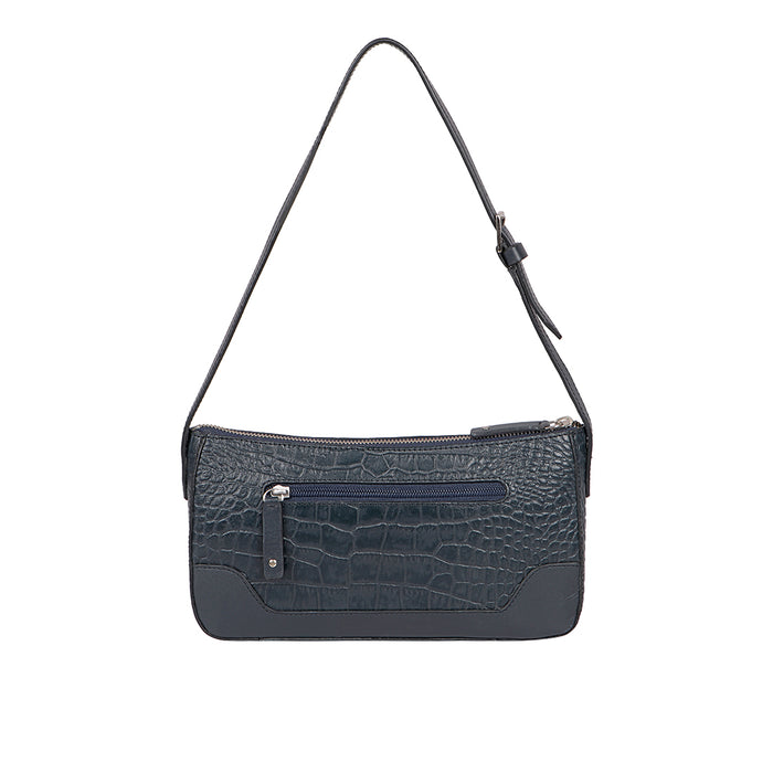 Cali 01 Blue Leather Baguette