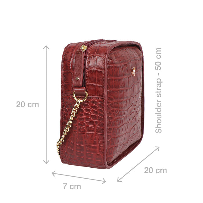 Cali 02 Red Leather Sling Bag