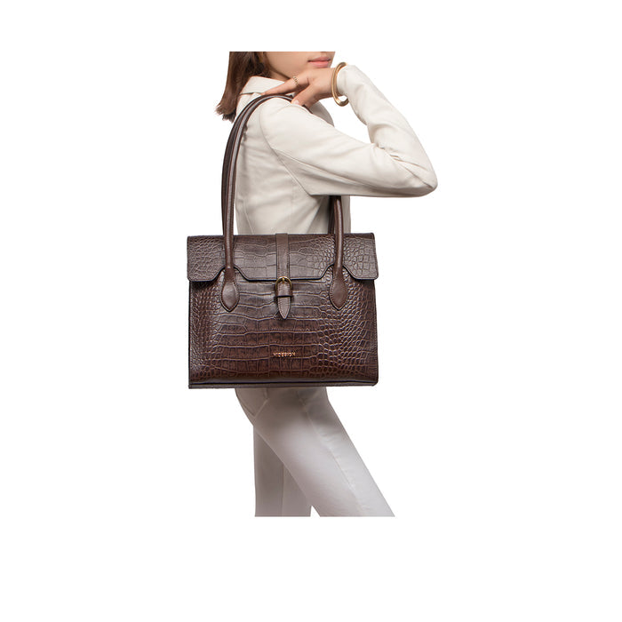Cali 03 Brown Leather Tote Bag