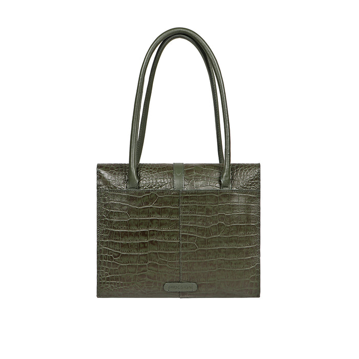 Cali 03 Green Leather Tote Bag