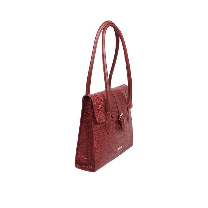 Cali 03 Red Leather Tote Bag