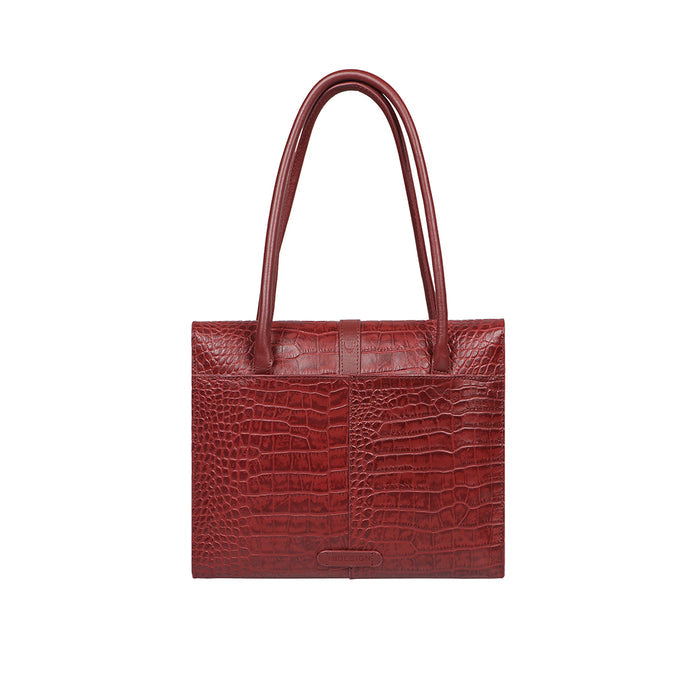 Cali 03 Red Leather Tote Bag