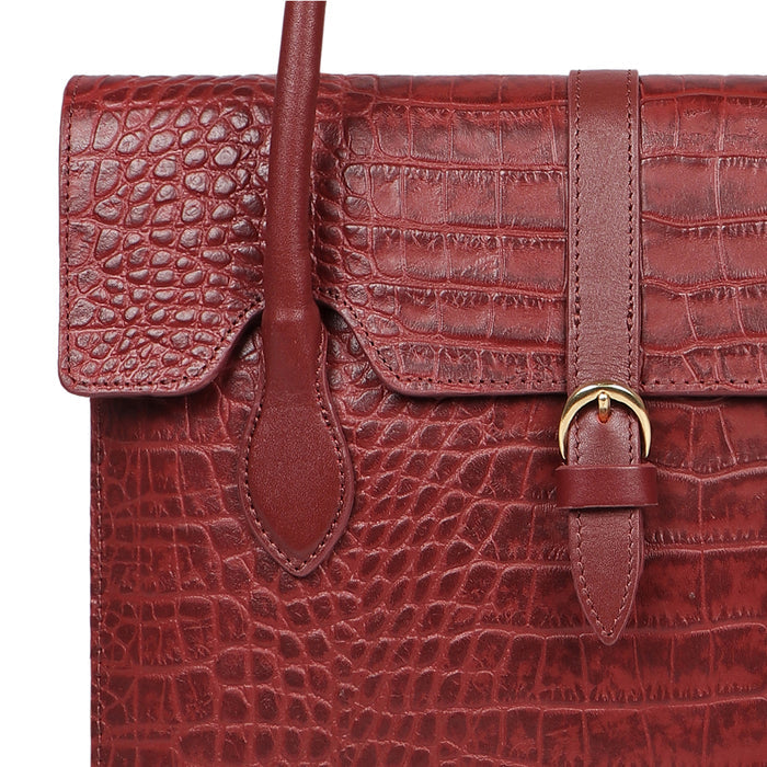 Cali 03 Red Leather Tote Bag