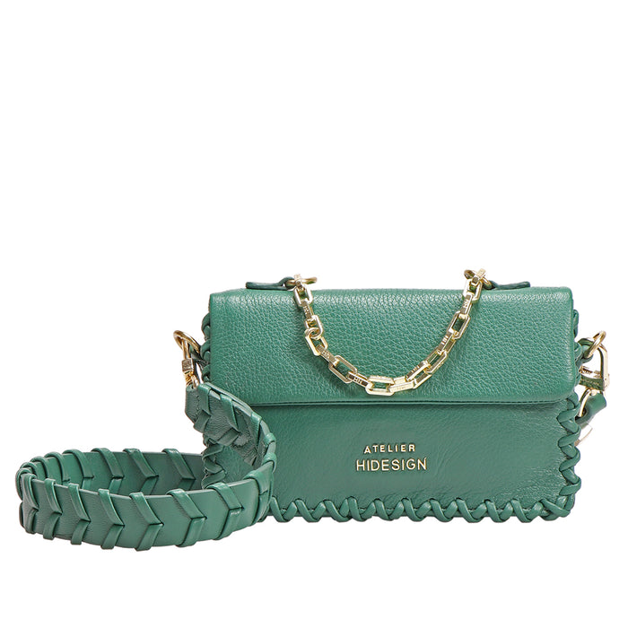 Callas 02 Green Leather Sling Bag