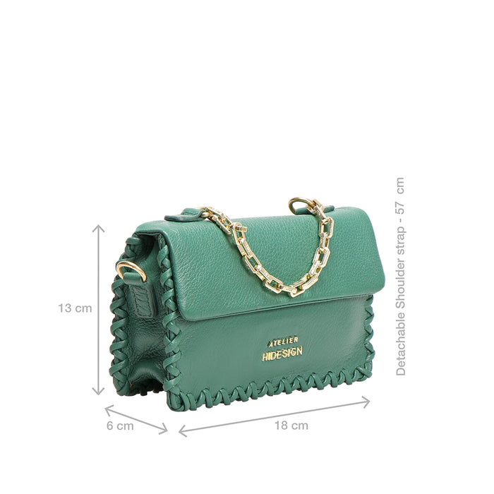 Callas 02 Green Leather Sling Bag
