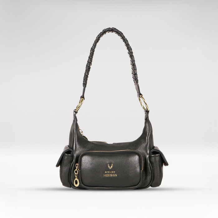 Callas 03 Black Leather Shoulder Bag