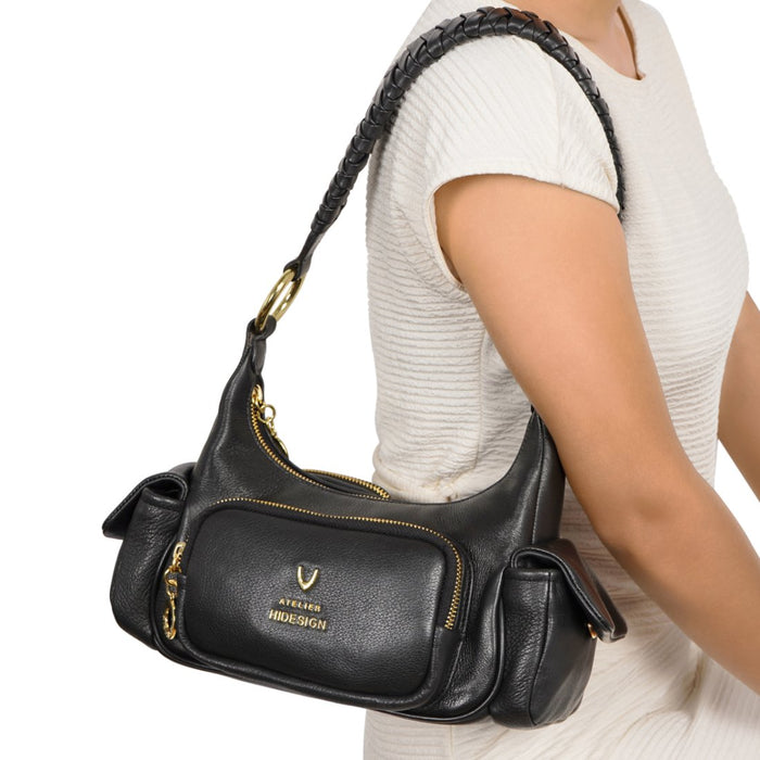 Callas 03 Black Leather Shoulder Bag