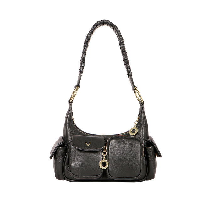 Callas 03 Black Leather Shoulder Bag
