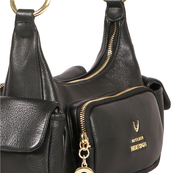 Callas 03 Black Leather Shoulder Bag