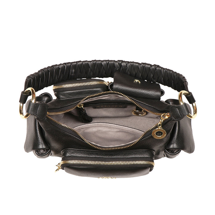 Callas 03 Black Leather Shoulder Bag