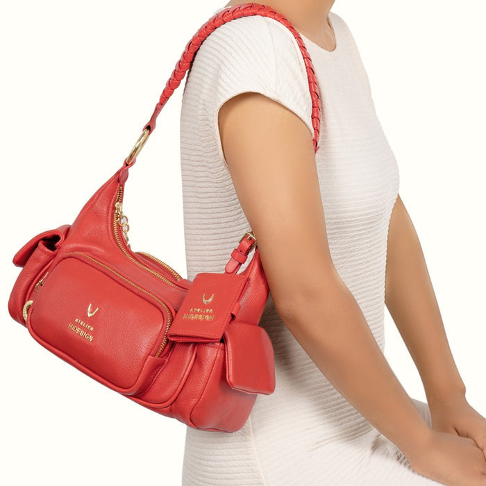 Callas 03 Red Leather Shoulder Bag