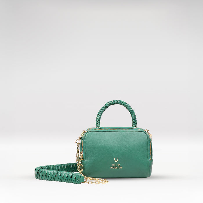 Callas 04 Green Leather Bowling Bag