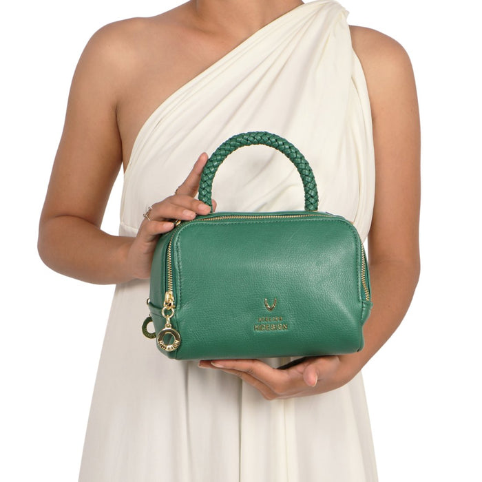 Callas 04 Green Leather Bowling Bag