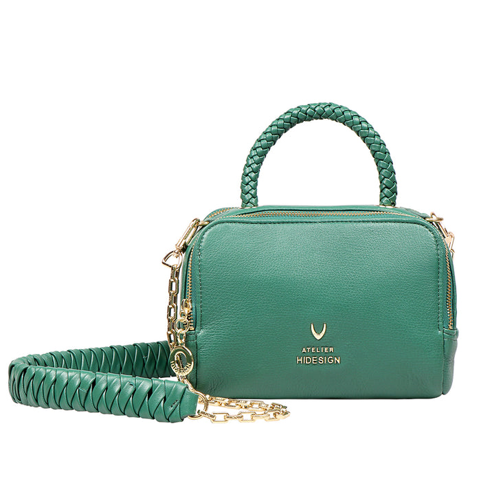 Callas 04 Green Leather Bowling Bag