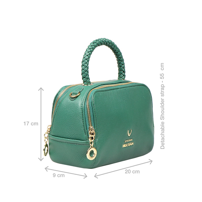 Callas 04 Green Leather Bowling Bag