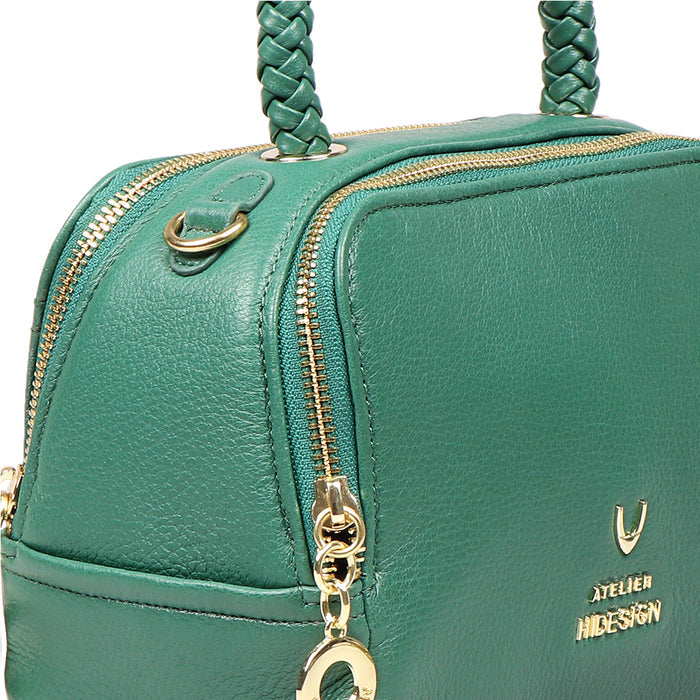 Callas 04 Green Leather Bowling Bag