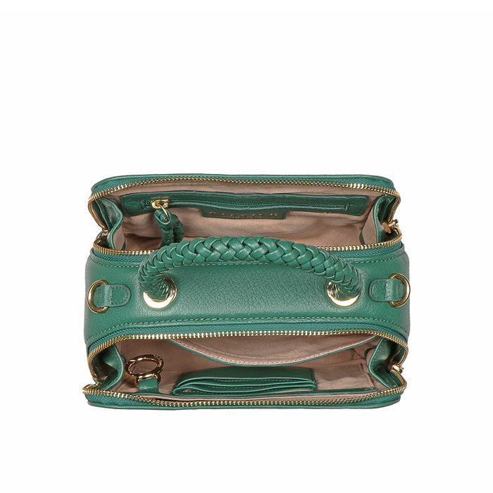 Callas 04 Green Leather Bowling Bag