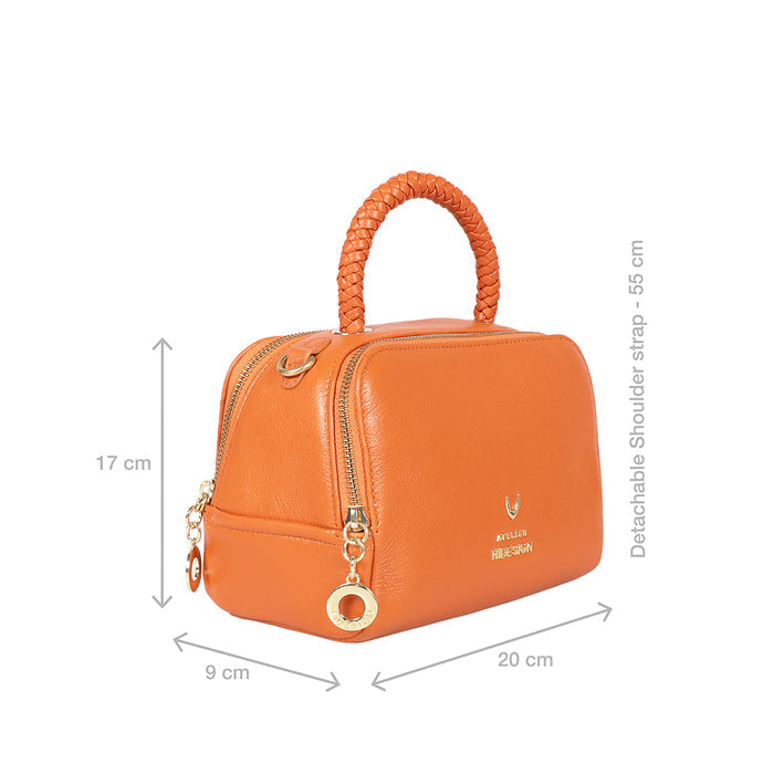 Callas 04 Orange Leather Bowling Bag