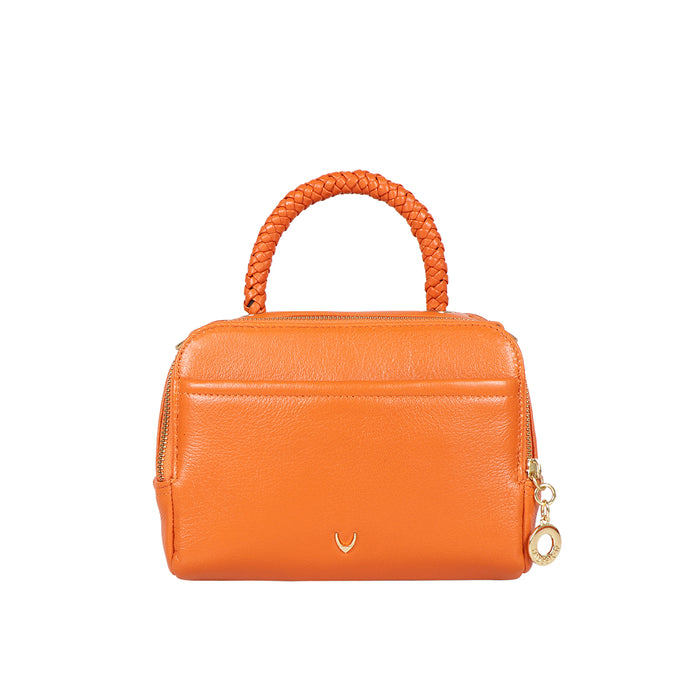 Callas 04 Orange Leather Bowling Bag