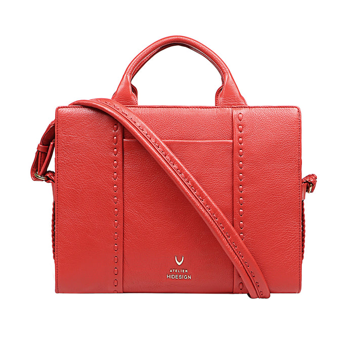 Callas 08 Red Leather Laptop Bag