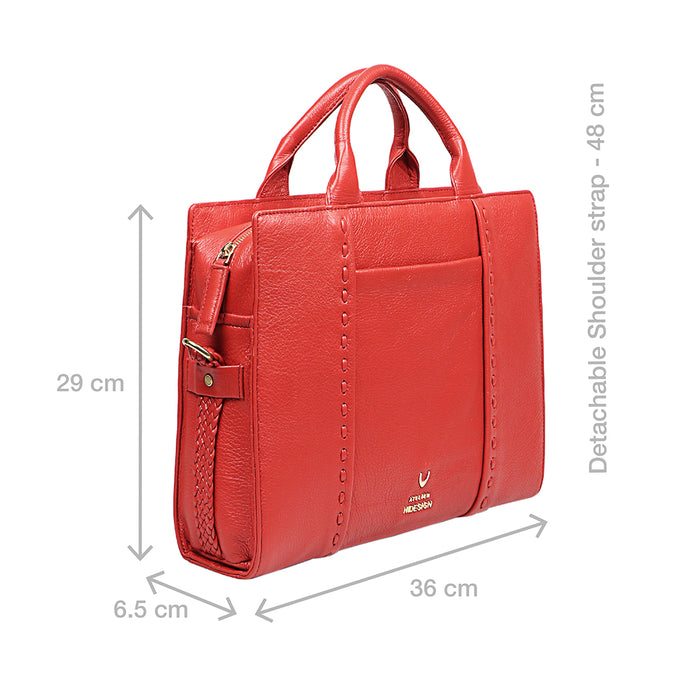 Callas 08 Red Leather Laptop Bag