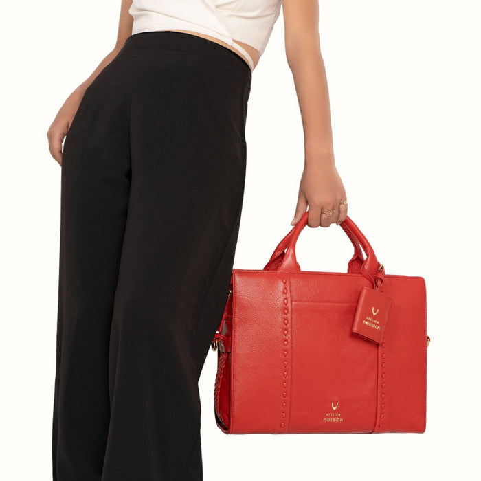 Callas 08 Red Leather Laptop Bag