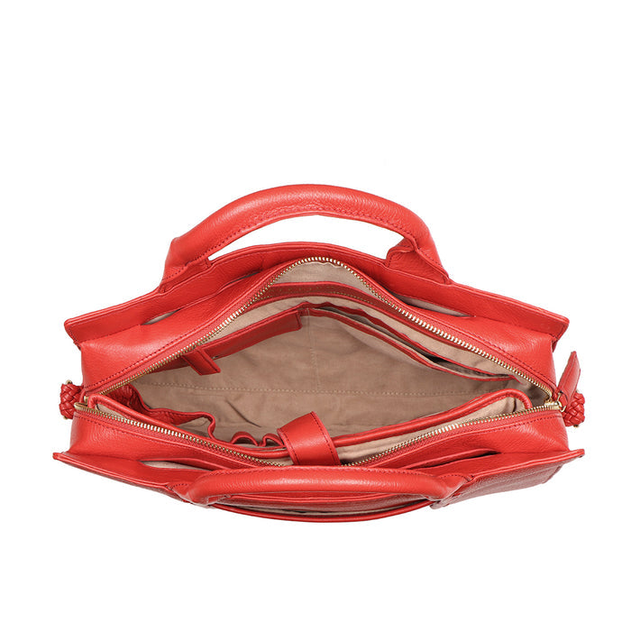 Callas 08 Red Leather Laptop Bag