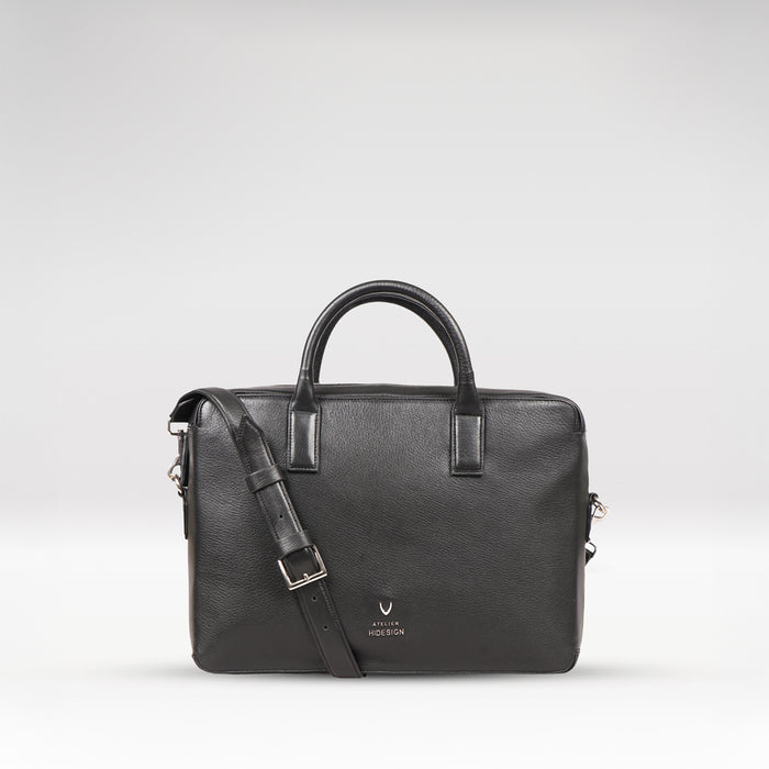 Callas 09 Black Leather  Laptop Bag