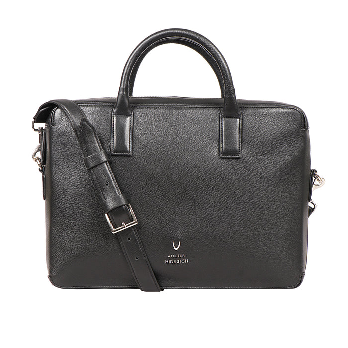 Callas 09 Black Leather  Laptop Bag