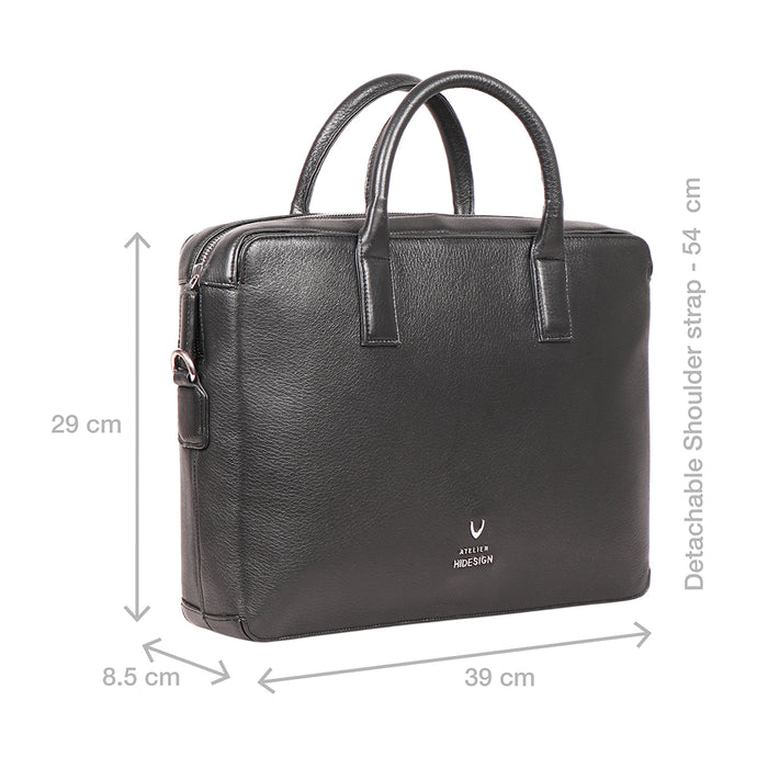 Callas 09 Black Leather  Laptop Bag