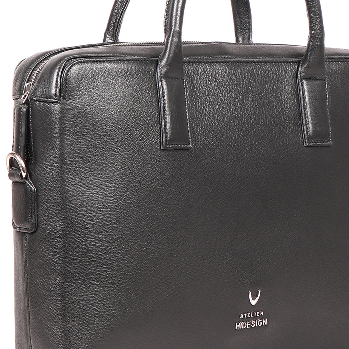 Callas 09 Black Leather  Laptop Bag