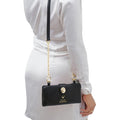Callas W2 Black Leather Sling Wallet