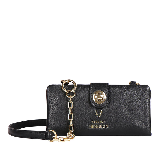 Callas W2 Black Leather Sling Wallet