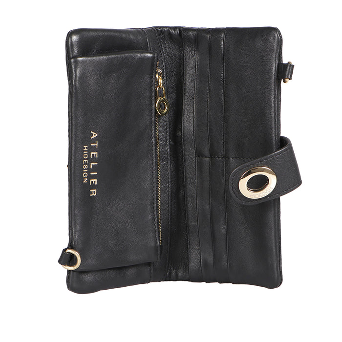 Callas W2 Black Leather Sling Wallet