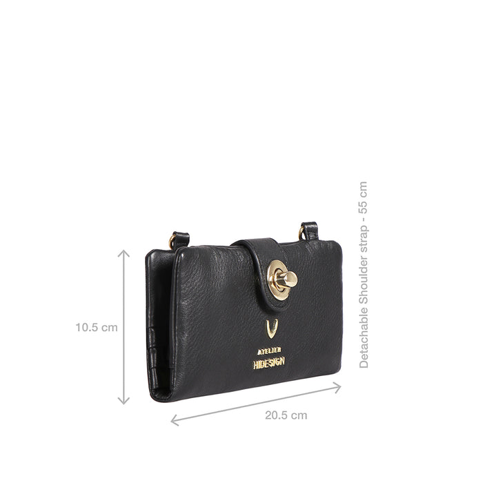 Callas W2 Black Leather Sling Wallet
