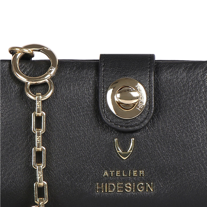 Callas W2 Black Leather Sling Wallet