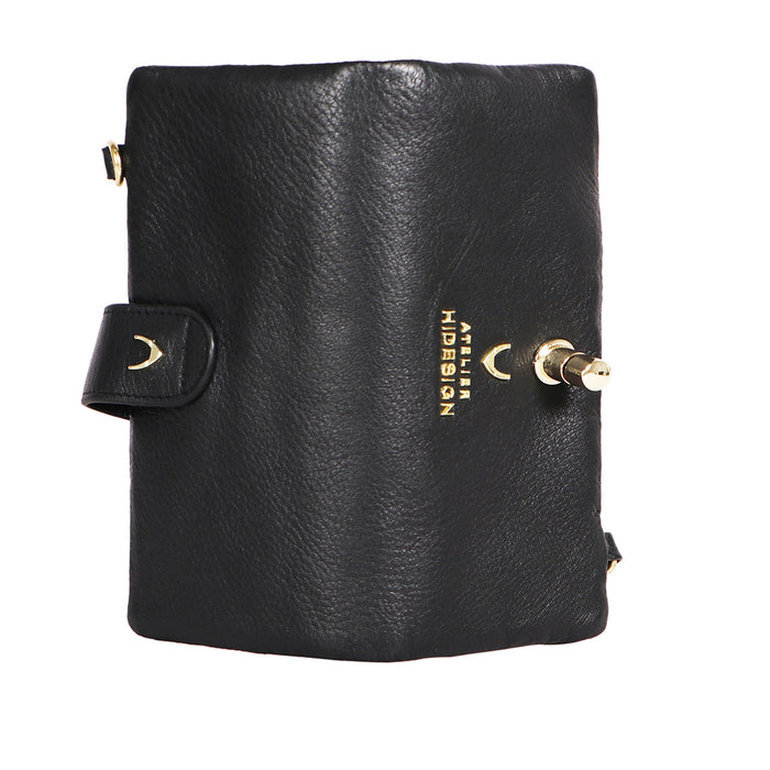 Callas W2 Black Leather Sling Wallet
