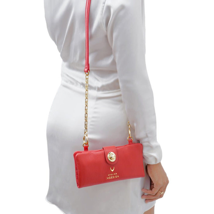 Callas W2 Red Leather Sling Wallet
