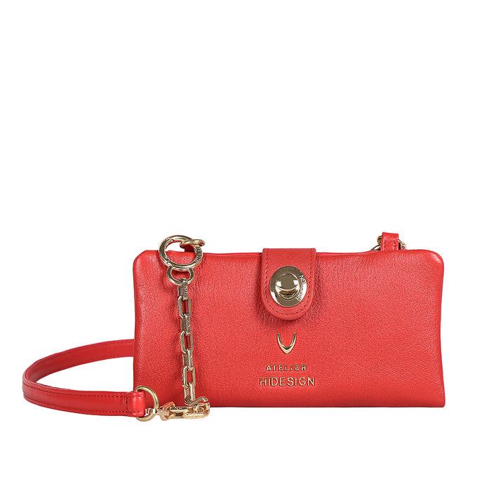 Callas W2 Red Leather Sling Wallet