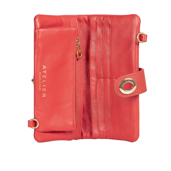 Callas W2 Red Leather Sling Wallet