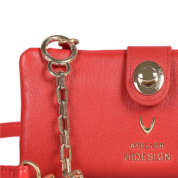 Callas W2 Red Leather Sling Wallet