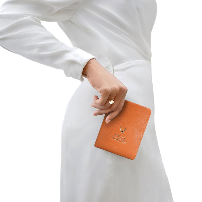 Callas W3 Orange Leather Bi-Fold Wallet