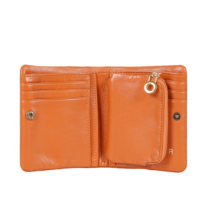 Callas W3 Orange Leather Bi-Fold Wallet