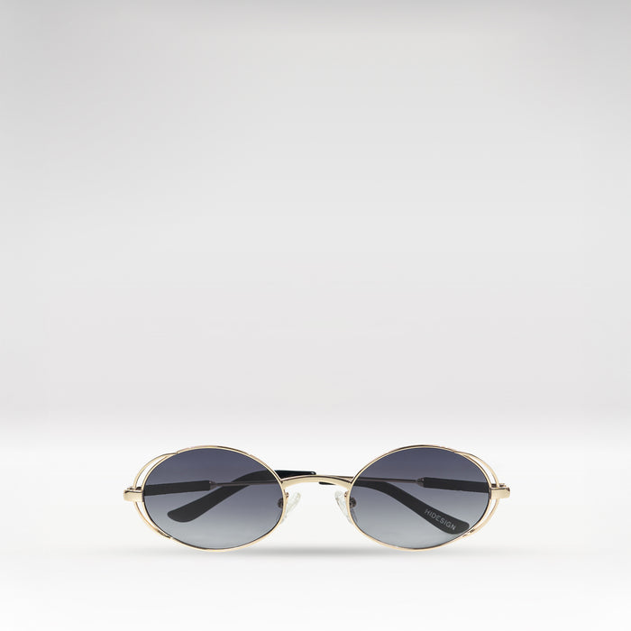 Calypso Women's Black Retro Oval Sunglasses