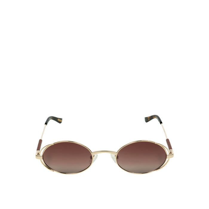 Calypso Women's Brown Retro Oval Sunglasses
