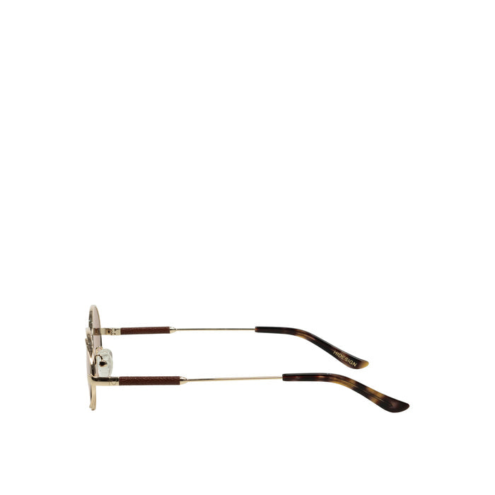 Calypso Women's Brown Retro Oval Sunglasses
